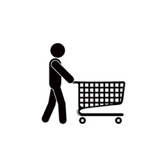 Poster - man with a shopping cart illustration. Element of shop and shopping for mobile concept and web apps. Detailed man with a shopping cart illustration can be used for web and mobile
