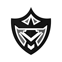 Sticker - shield logo. security icon. guardian symbol. vector eps 08.