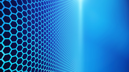 Poster - panel of hexagons, technology abstract hexagons background with copy space, 3d illustration