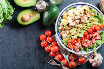 Canvas Print - Healthy cobb salad with chicken