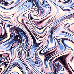 Poster - Abstract vector pattern. Curved wavy psychedelic irregular lines.