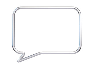 Leinwandbilder - Metall speech frame isolated on white background - 3d illustration