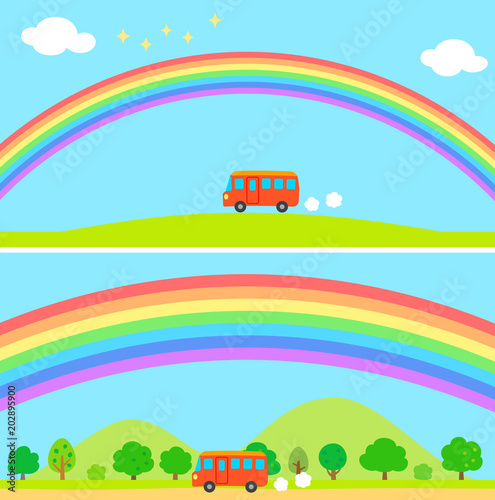 バスと虹のバナー背景イラスト Stock ベクター Adobe Stock バスと虹のバナー背景イラスト Stock ベクター Adobe Stock