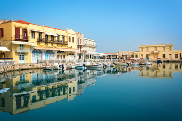 Wall Mural - Rethymno venitian habor in Crete, Grece