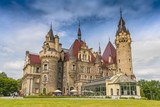 Fabulous castle in Moszna, near Opole, Silesia, Poland.