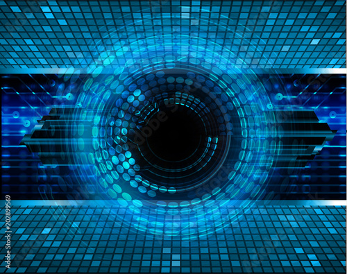 Binary Circuit Board Future Technology Blue Eye Cyber
