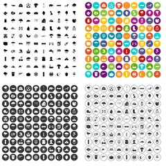 Wall Mural - 100 rain icons set vector in 4 variant for any web design isolated on white