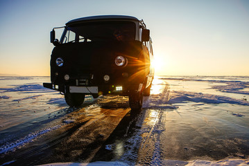 Wall Mural - Baikal Frozen Lake in the winter, Russia