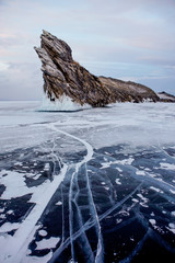 Wall Mural - Baikal Frozen Lake in the winter, Russia