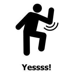 Poster - Yessss icon. Simple illustration of yessss vector icon for web