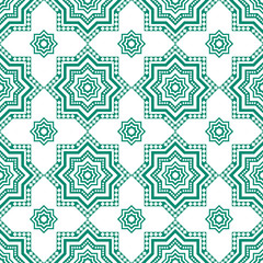 Wall Mural - Decorative arabian pattern, green seamless arabic texture, abstract geometrical national background.