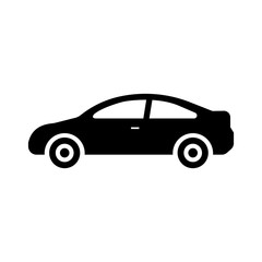 Wall Mural - Simple Car Icon Vector. Flat Hatchback symbol. Perfect Black pictogram illustration on white background.