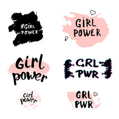 Wall Mural - Girl power card. Vector illustration.