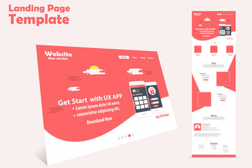 Wall Mural - website landing page vector template design