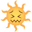verzweifeltes Emoticon - Sonne