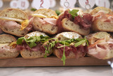 Fototapeta Morze - Assorted sandwiches in a bar