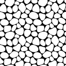 Seamless Pattern Of White Stones On Black