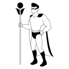 Wall Mural - Male superhero cartoon vector illustration graphic design