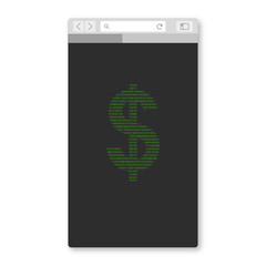 Canvas Print - Mobil Browser - Dollar - Währung