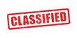 Vector illustration of the word Classified in red ink stamp