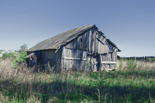 Old Abandoned Wooden Shed Of Boards