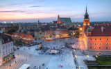 Fototapeta Miasto - Evening panorama of the old town. Warsaw Poland.