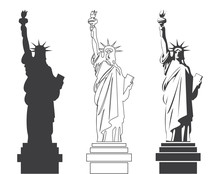 Statue Of Liberty. World Landmark. American Symbol. New York City. Vector