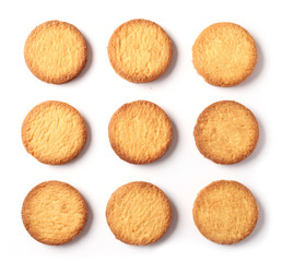 Wall Mural - butter cookies on white background