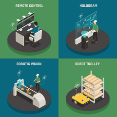 Wall Mural - Smart Manufacturing Isometric Icons Concept