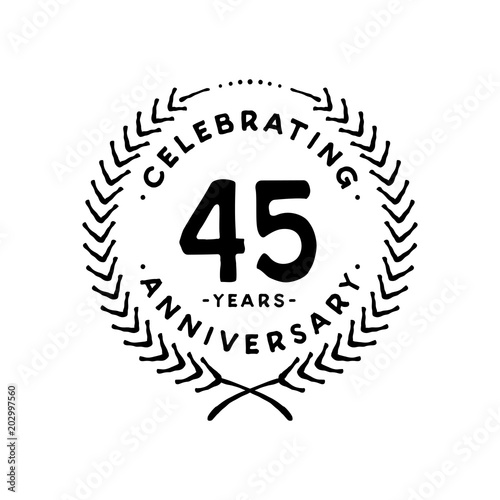 Photographie 45 years design template. 45th vector and illustration.