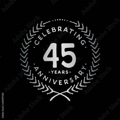 Photographie 45 years design template. 45th vector and illustration.