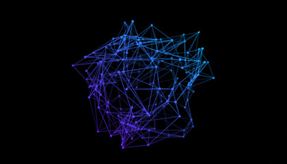 Poster - abstract 3d rendering of network concept. modern background. futuristic shape with spheres and lines