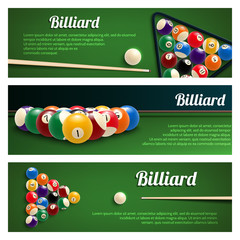Wall Mural - Billiards sport banner for snooker and pool design