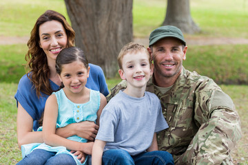 Poster - Handsome soldier reunited with family 