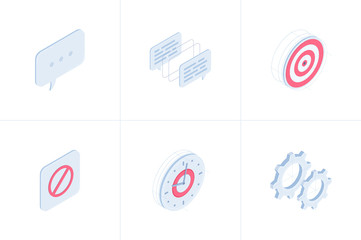 Sticker - Business isometric icon set for web, mobile and infographics. Isometry business vector icon set isolated on white background.