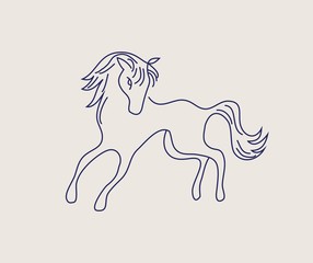 Wall Mural - Horse Line Art Logo, art vector design