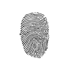 Wall Mural - Black Fingerprint icon on white background. Vector illustration.