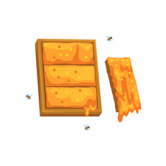 Sticker - Honeycomb, apiary and beekeeping vector Illustration on a white background