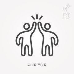 Line icon give five