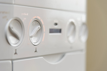 Wall Mural - Close up of the controls of a British Combi Gas Boiler