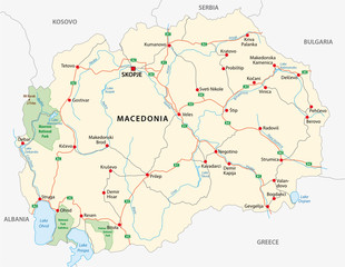  macedonia road and national park vector map