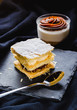© N3ho_Photo/ADDICTIVE STOCK - Close up of puff pastry and dessert with cream in cup