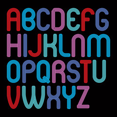 Poster - Vector funky capital alphabet letters collection, best for use in logotype design for festival announcement