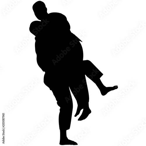 Fotografie, Tablou Brazilian jiu-jitsu silhouette, Brazilian jiu-jitsu clipart, Brazilian jiu-jitsu