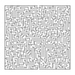Complex maze puzzle game - 3  (high level of difficulty). Black and white labyrinth business concept 