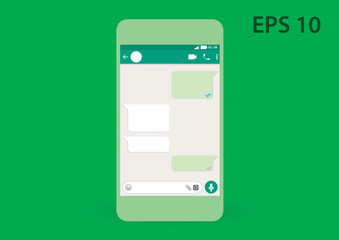 green online message user interface. ui ux mobile application.