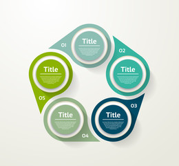 Wall Mural - Vector infographic template for diagram, graph, presentation and chart. Business concept with 5 options, parts, steps or processes