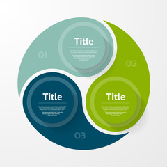 Wall Mural - Vector circle infographic. Template for diagram, graph, presentation and chart. Business concept with three options, parts, steps or processes. Abstract background.