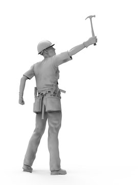 Craftsman on white 3D Render