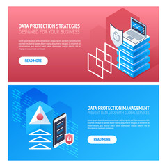 Poster - Data transmission technology and data protection. Protecting your personal information.